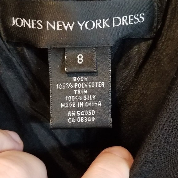 Jones new York black dress flutter sleeve cocktail size 8 - Picture 4 of 5